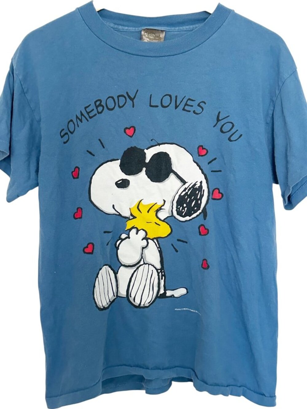 VTG 90's Snoopy Joe Cool T Shirt Med Peanuts Woodstock Changes USA Single Stitch